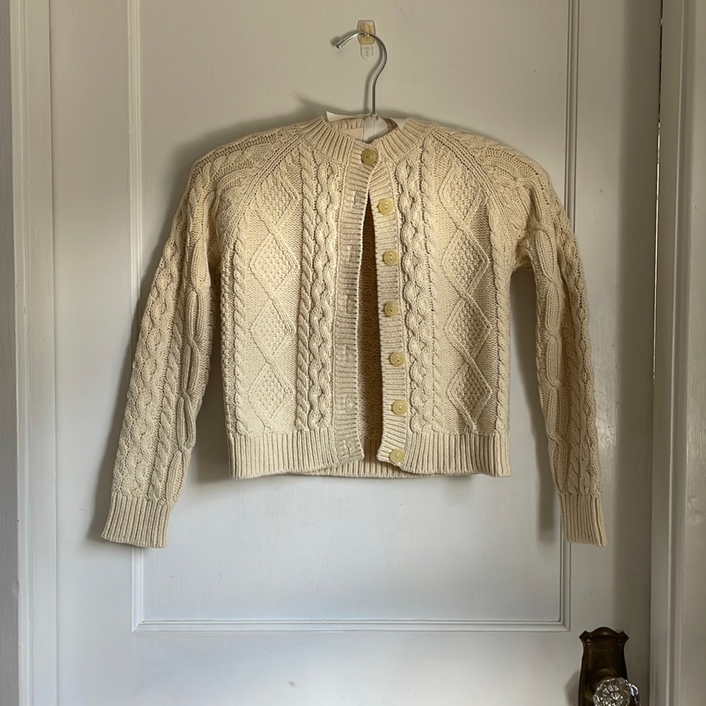 L.L. Bean girls/boys cardigan fisherman sweater